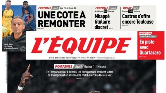 L'Equipe sul successo del Monaco contro il Rennes: "Prise de pouvoir"