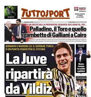 L'apertura di Tuttosport: "La Juve ripartirà da Yildiz: rinnovo e numero 10"