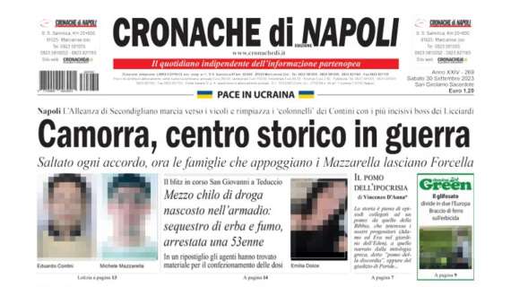 Cronache di Napoli: "Il Real può aspettare, il Napoli col Lecce per l'assalto alle milanesi"